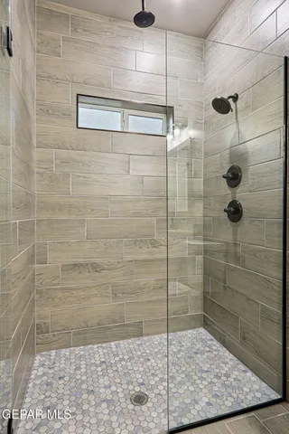 a bathroom with a shower