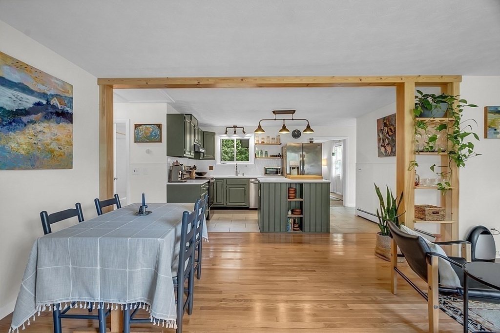 33 Wendover Road Worcester, MA 01606 - Photo 11 of 42 a living room with furniture kitchen view and a wooden floor