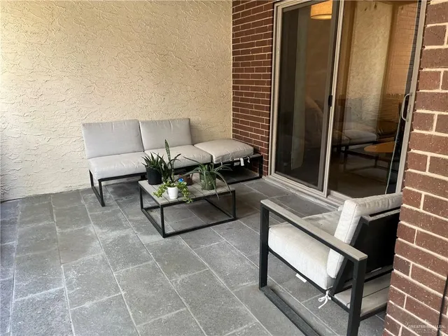 a outdoor living space with furniture