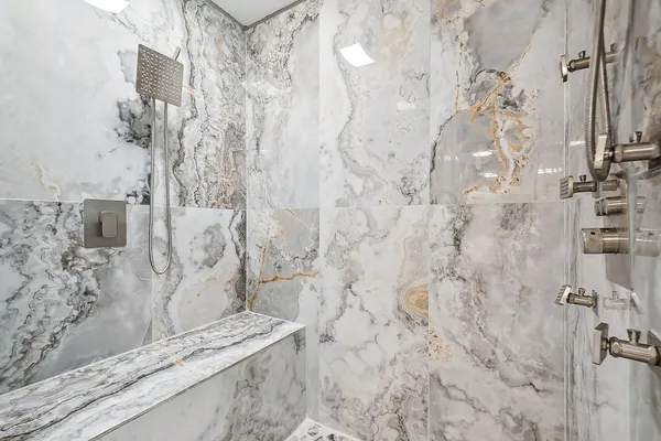 a bathroom with a shower