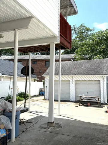 a view of a building with a patio