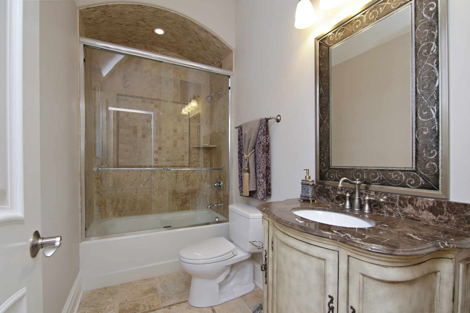 2283 Scott Road Northbrook, IL 60062 - Photo 25 of 33 a bathroom with a granite countertop sink toilet and shower