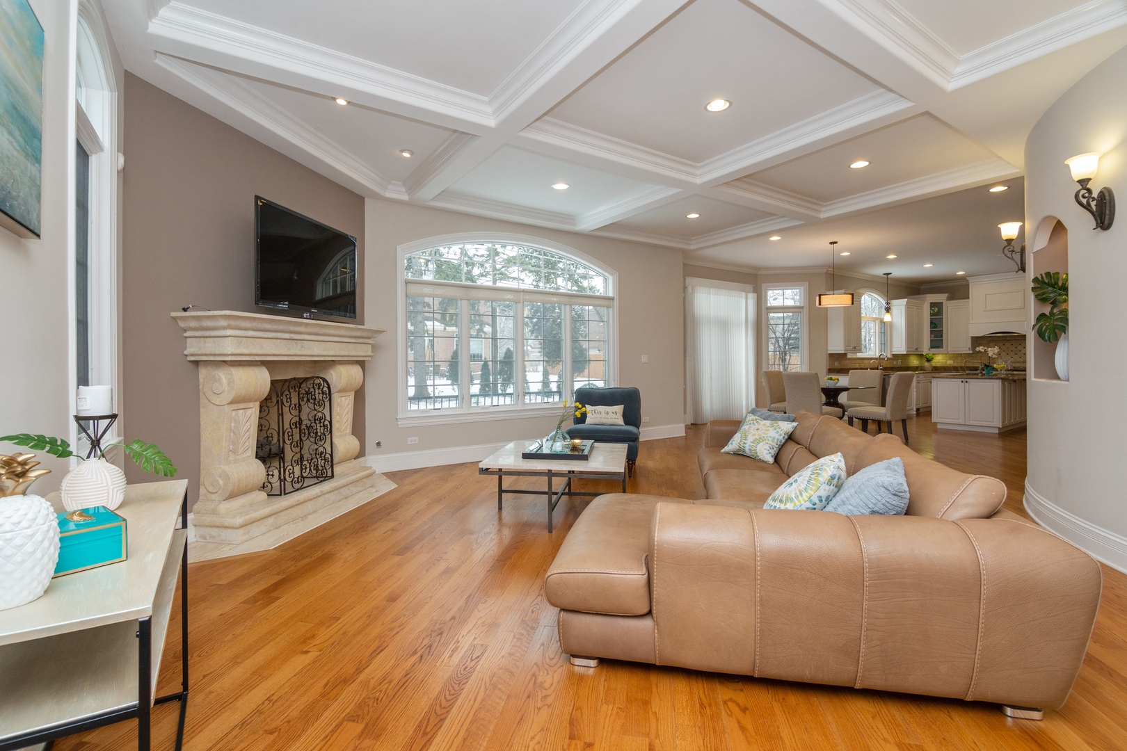 2283 Scott Road Northbrook, IL 60062 - Photo 5 of 33 a living room with fireplace furniture and a flat screen tv