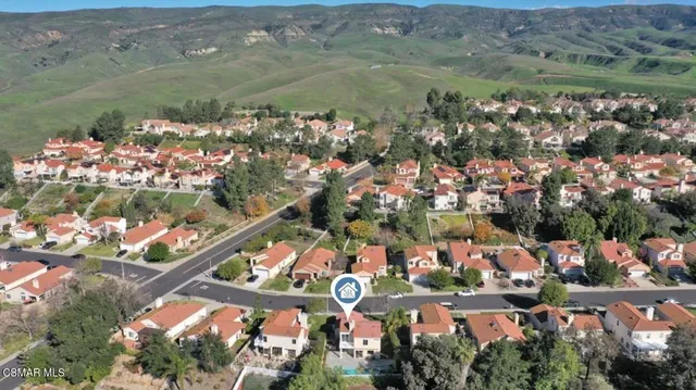 an aerial view of multiple house