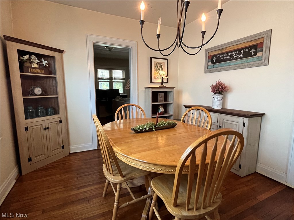 1902 Mathoit Street Parkersburg, WV 26101 - Photo 10 of 35 Dining space featuring dark hardwood floors
