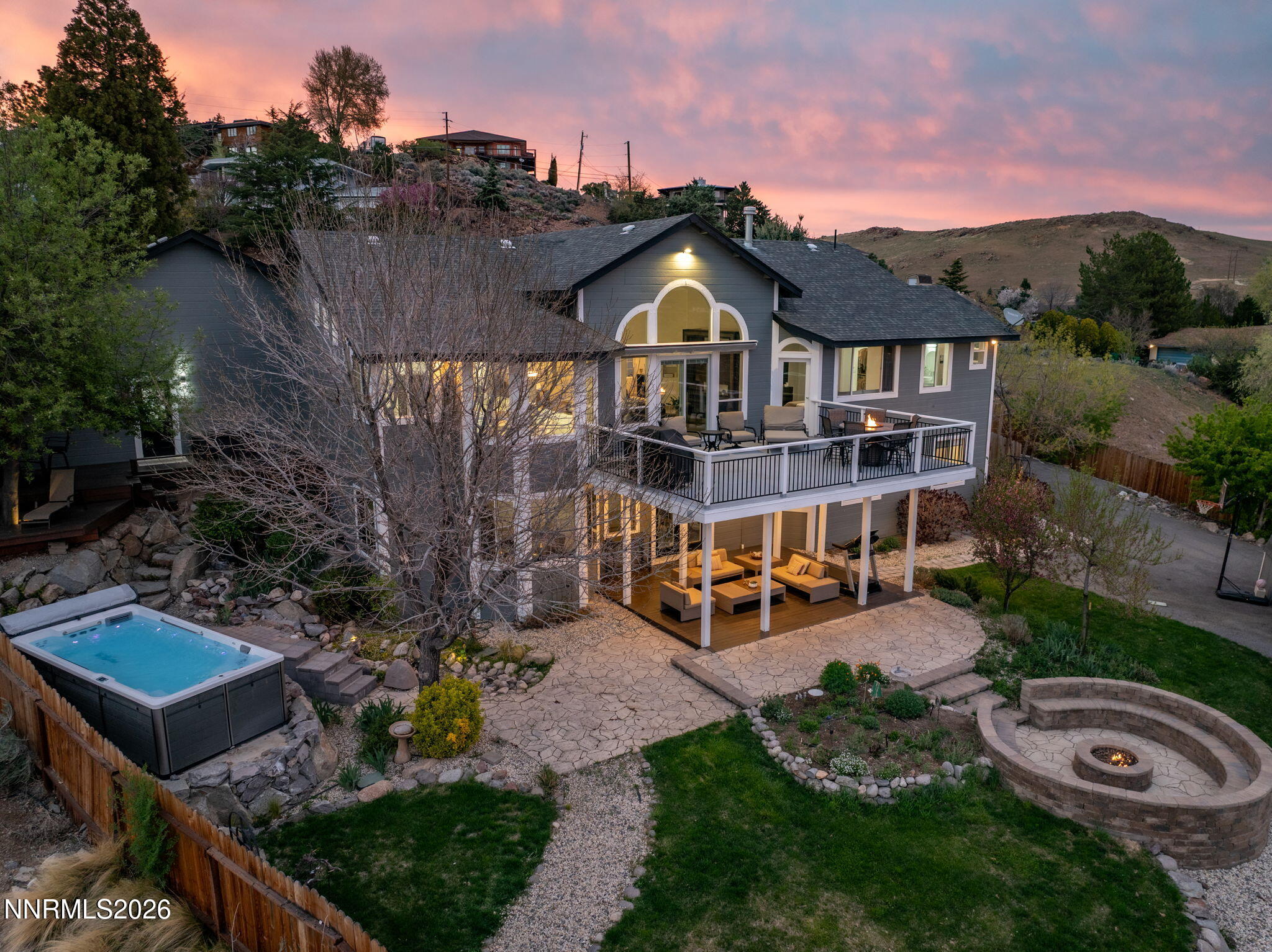 5520 High Rock Way Sparks, NV 89431 - Photo 6 of 75 an aerial view of a house with garden space and a mountain view in back