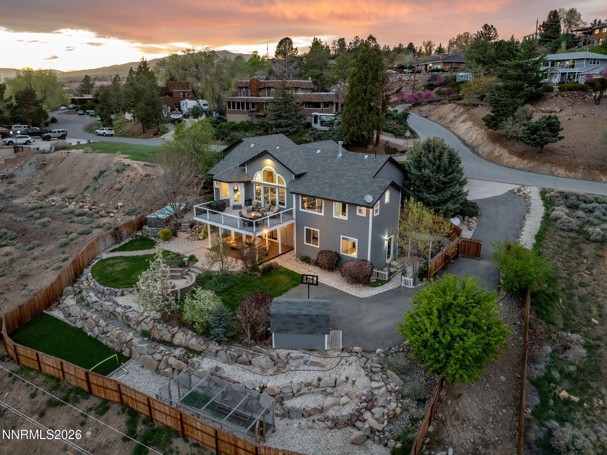 5520 High Rock Way Sparks, NV 89431 - Photo 72 of 75 an aerial view of a house with garden space and street view