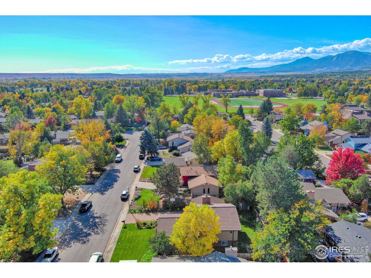 577 Blackhawk Road Boulder, CO 80303 - Photo 32 of 34 Aerial view with Manhattan Middle School in the background
