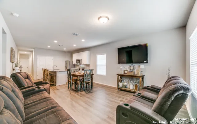 a living room with furniture