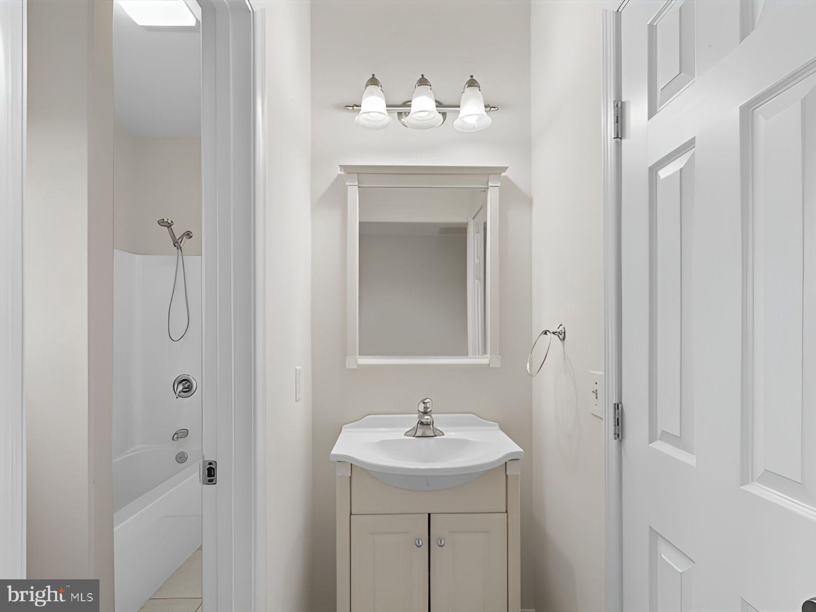 3236 Noble Farm Road Eden, MD 21822 - Photo 32 of 57 a bathroom with a sink mirror and a shower