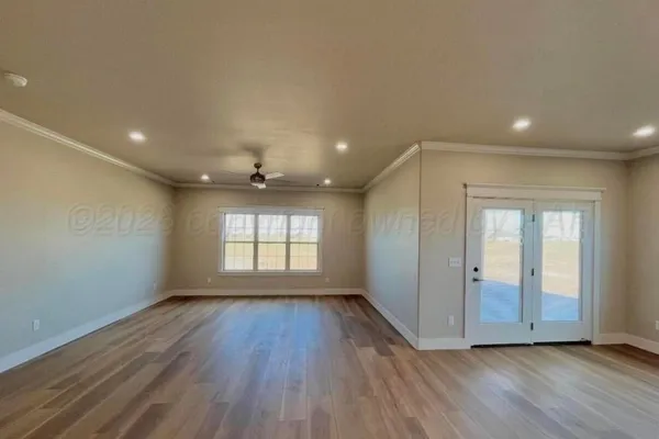 an empty room with a window