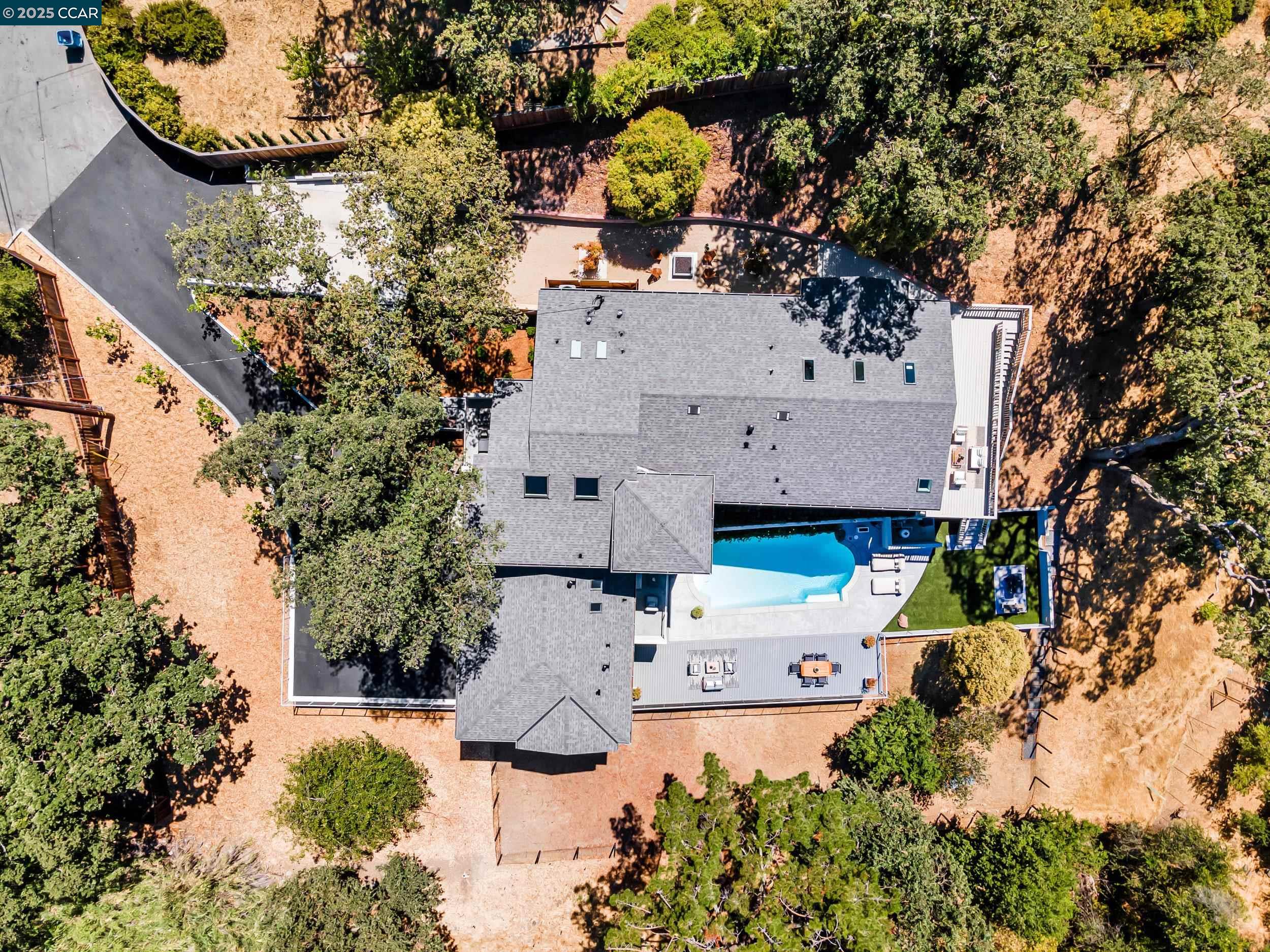 127 Caminar Way Walnut Creek, CA 94596 - Photo 59 of 60 an aerial view of a house with yard swimming pool and outdoor seating