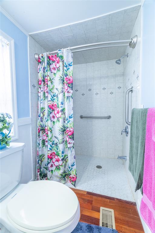 591 Marshburn Drive Bronson, FL 32621 - Photo 35 of 69 a bathroom with a shower a toilet and a shower curtain