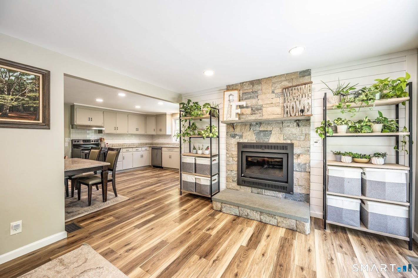 394 Brainard Hill Road Haddam, CT 06441 - Photo 7 of 23 a view of kitchen with furniture and fireplace