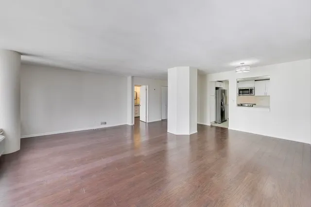 a view of a city with tall buildings