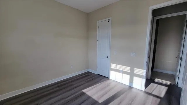a view of an empty walk in closet