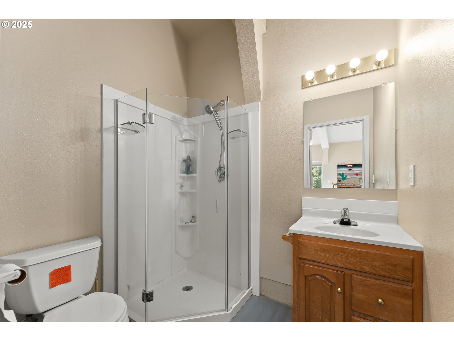 325 Beals Creek Road Canyonville, OR 97417 - Photo 43 of 47 a bathroom with a sink a shower a mirror and a vanity
