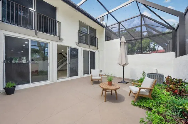 a view of an outdoor space with seating area