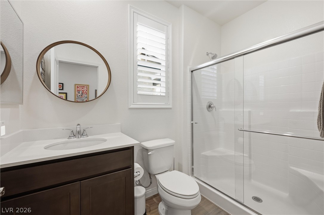 3705 Alla Rocca Avenue Henderson, NV 89044 - Photo 29 of 50 This modern bathroom features clean lines and practical fixtures for everyday comfort.