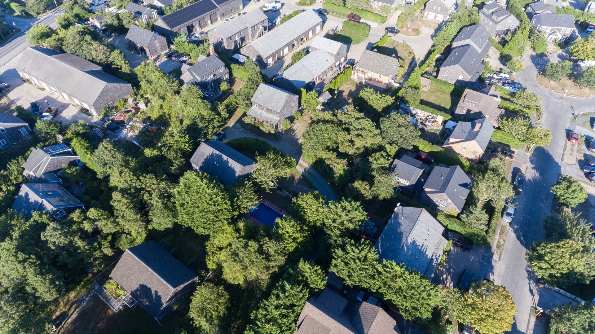 12 Appleton Road Nantucket, MA 02554 - Photo 23 of 24 an aerial view of a house with a yard and garden