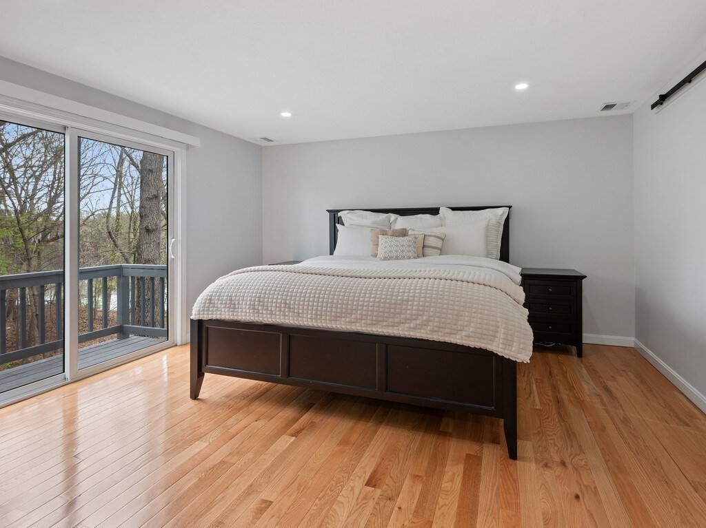 2 Stringer Dam Road Shrewsbury, MA 01545 - Photo 19 of 35 a bedroom with a bed and wooden floor