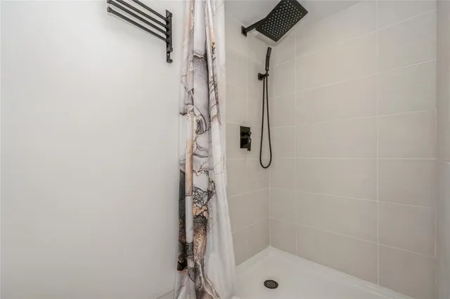 a bathroom with a shower