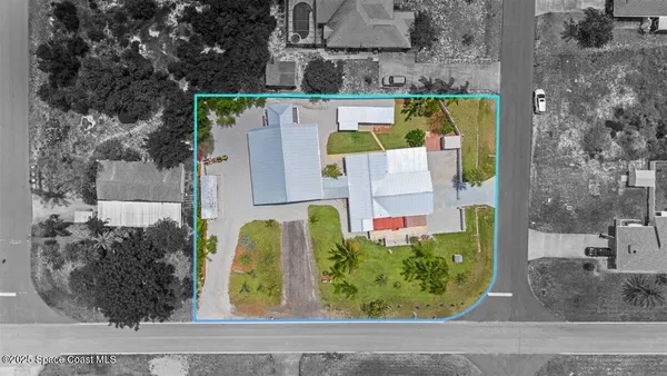 a bird view of a house