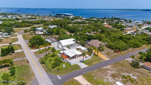 a view of a lake with a outdoor space