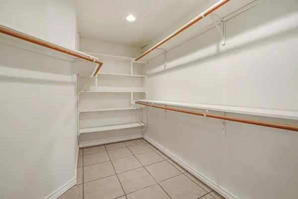 a storage room with empty racks
