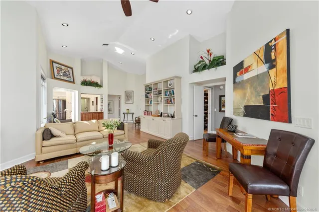 a living room with furniture