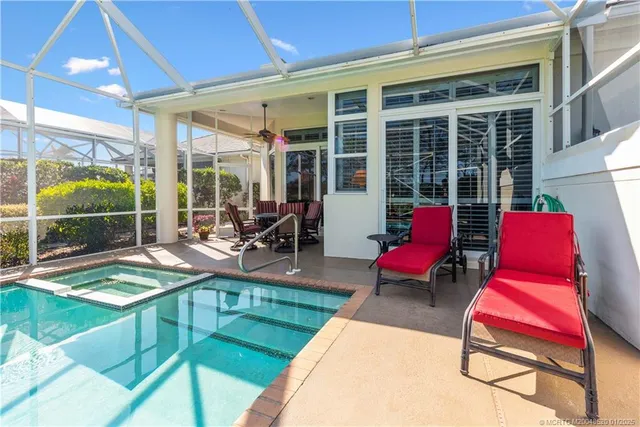 a building outdoor space with patio furniture