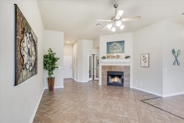 a view of a livingroom with a fireplace