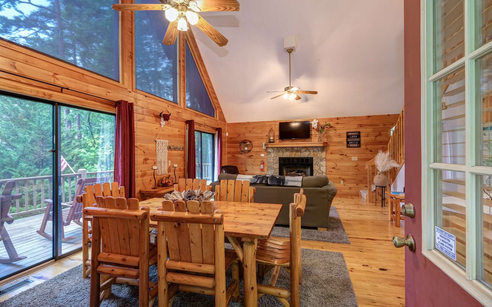 628 Sandy Gap Road Murphy, NC 28906 - Photo 18 of 58 a view of a dining room with furniture window and outside view