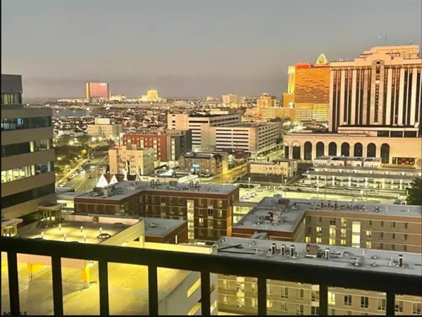 a view of a city with tall buildings