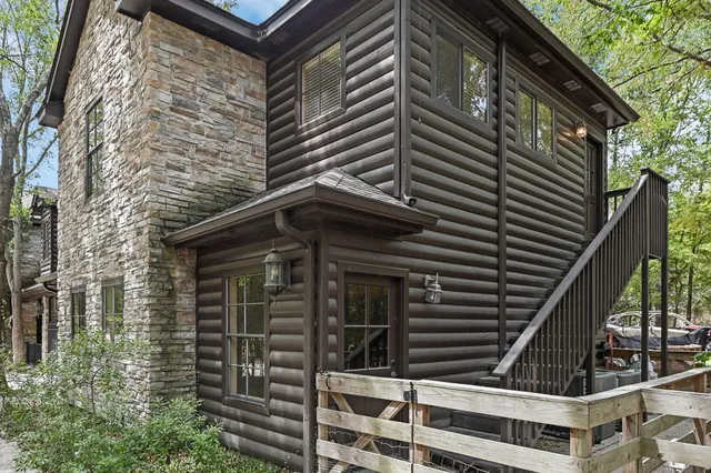 a front view of a house with a door