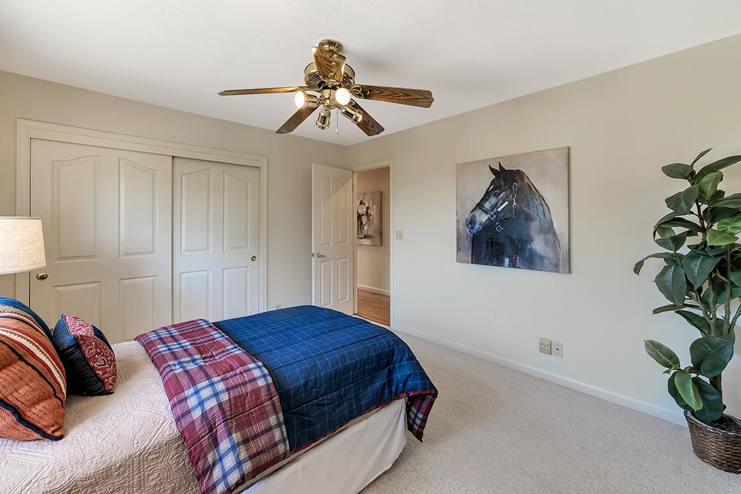 3130 Springview Lane San Jose, CA 95140 - Photo 15 of 47 a bedroom with a bed and a potted plant