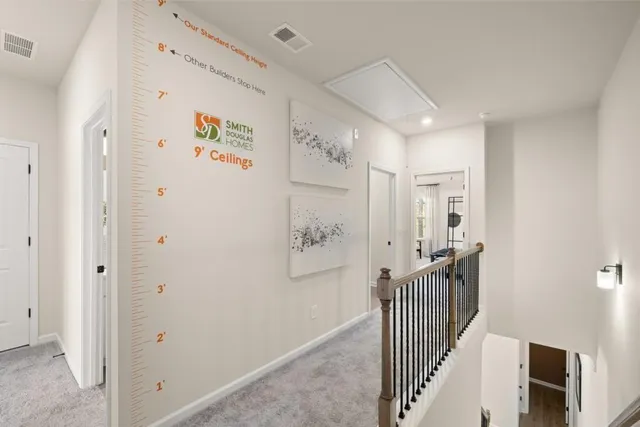 a view of a hallway with elevator