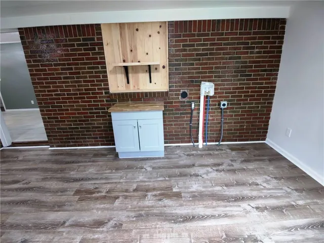 a view of a wooden door