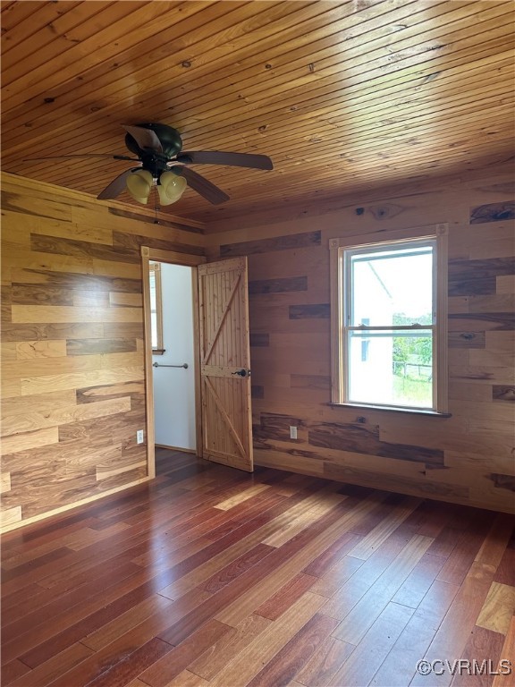 860 Allens Lake Road Dillwyn, VA 23936 - Photo 30 of 47 Unfurnished room with wooden walls, wood ceiling,