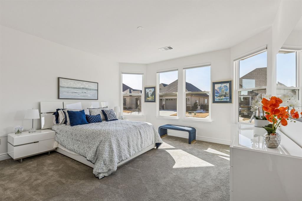 8717 Basanite Avenue Denton, TX 76207 - Photo 22 of 30 a spacious bedroom with a bed and a large window