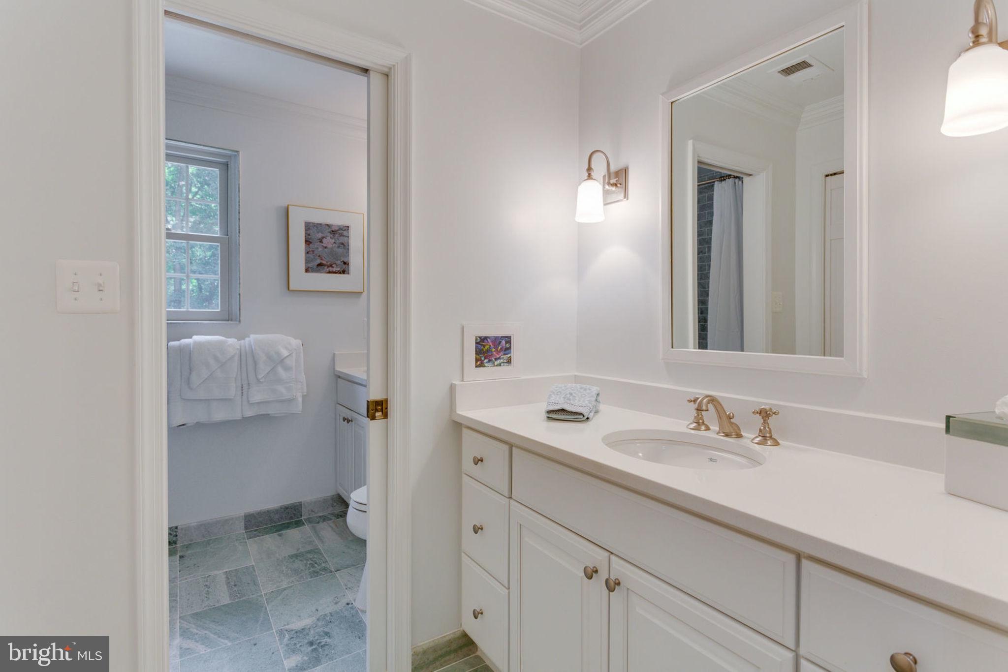 533 Clear Spring Road Great Falls, VA 22066 - Photo 31 of 63 Renovated Hall Bath with Quartz Counters