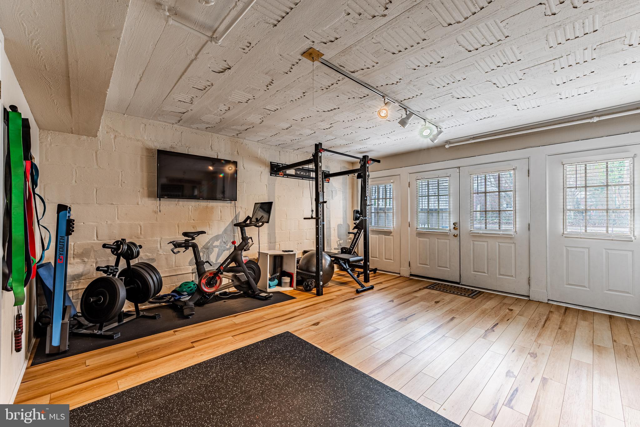 5 Middleton Court Baltimore, MD 21212 - Photo 30 of 38 Lower Level Gym/Rec Room: French Doors to Driveway