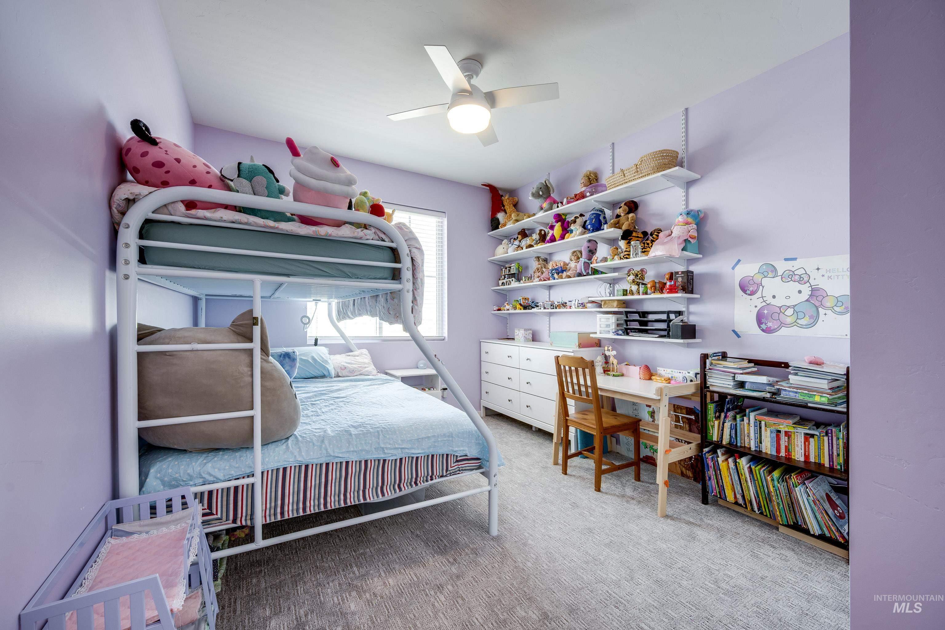1325 Southwest Panorama Drive Pullman, WA 99163 - Photo 26 of 48 Bedroom with light colored carpet and ceiling fan