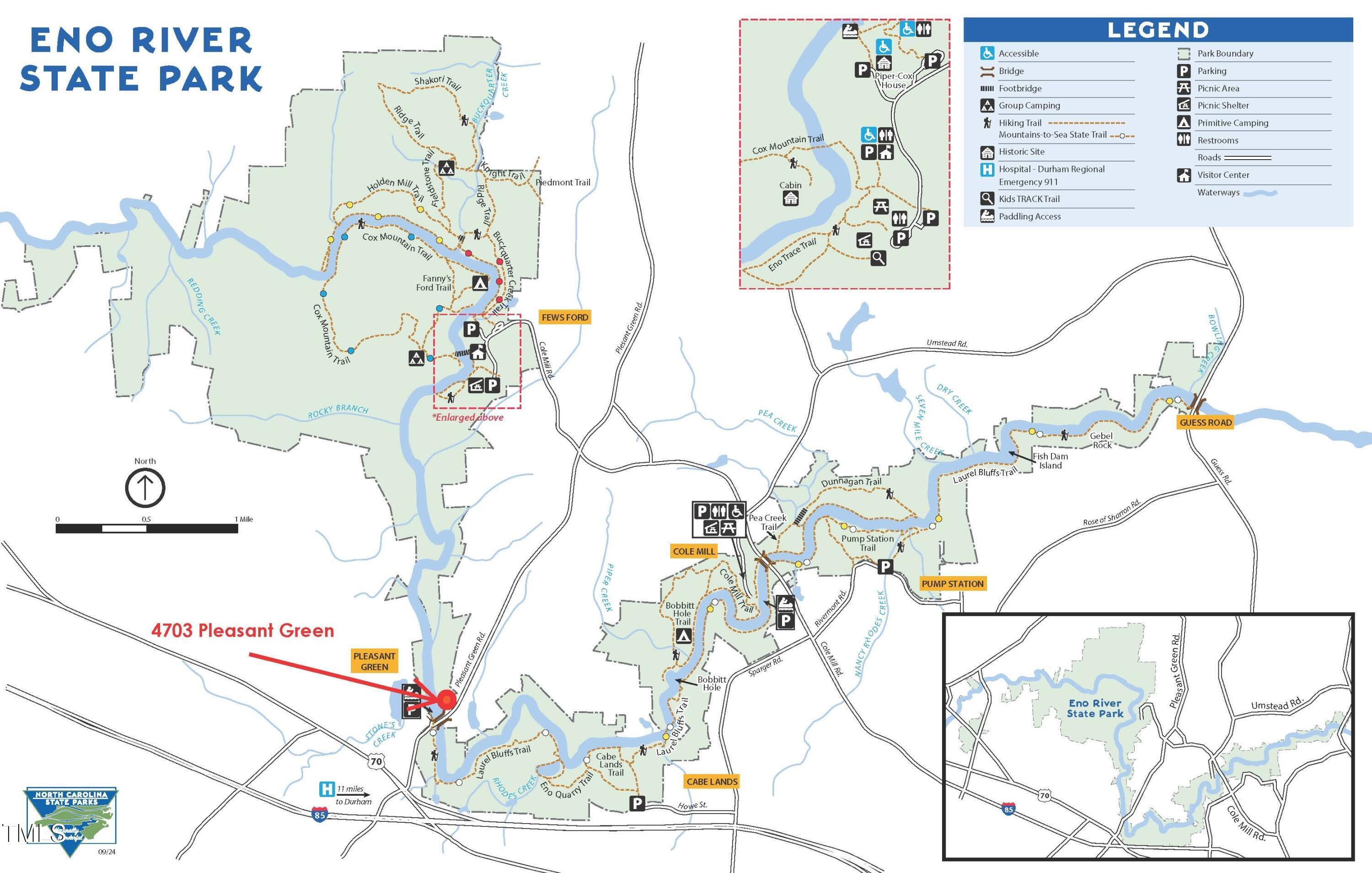 4703 Pleasant Green Road Durham, NC 27705 - Photo 52 of 56 Eno River State Park Map 2025