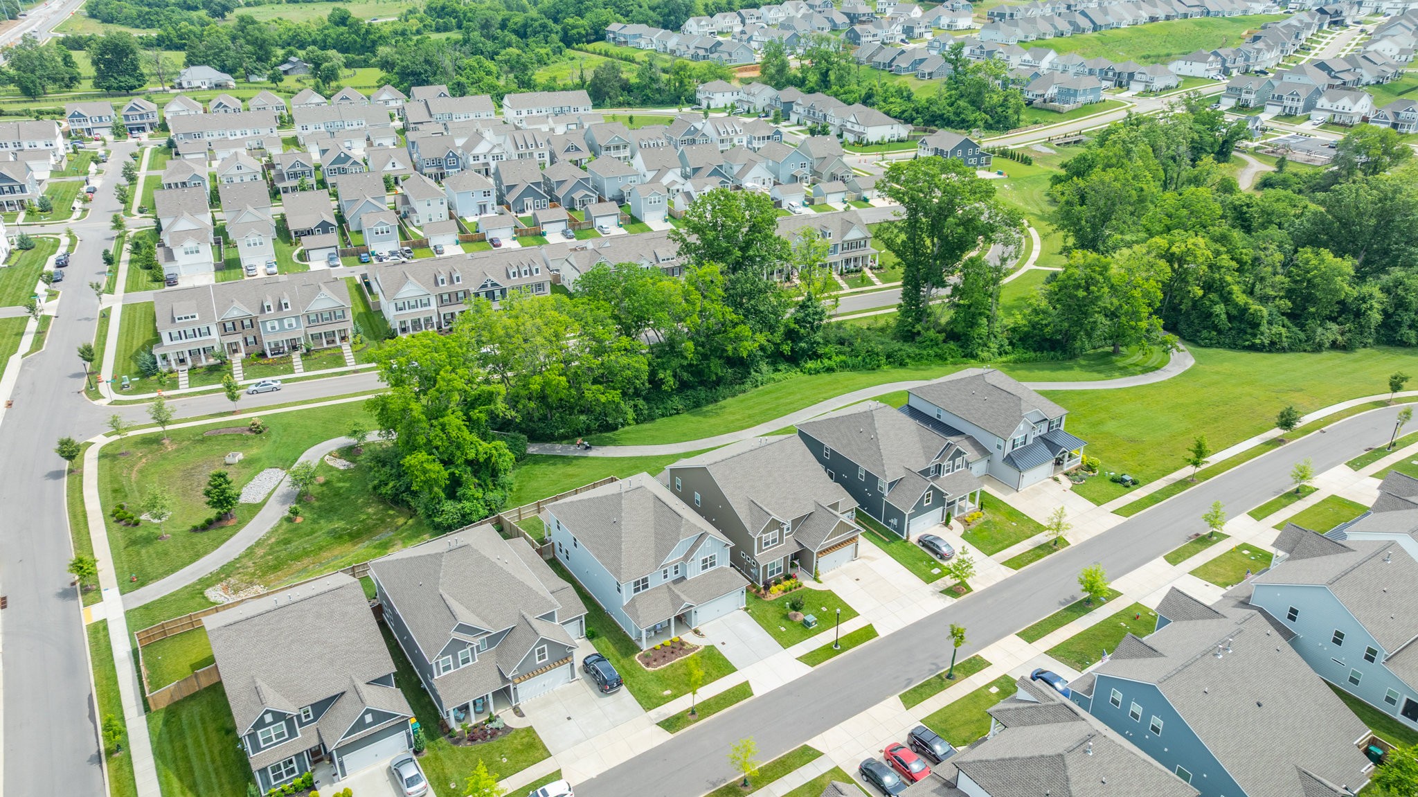 2110 Lequire Lane Spring Hill, TN 37174 - Photo 74 of 76 an aerial view of a house with a big yard