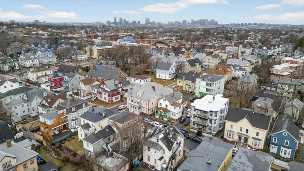an aerial view of a city