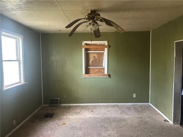 an empty room with a window