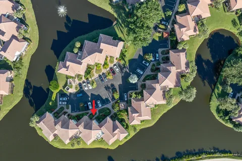 an aerial view of a house