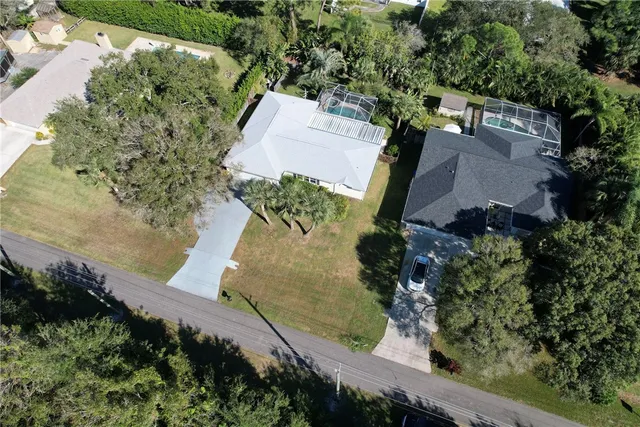 an aerial view of a house
