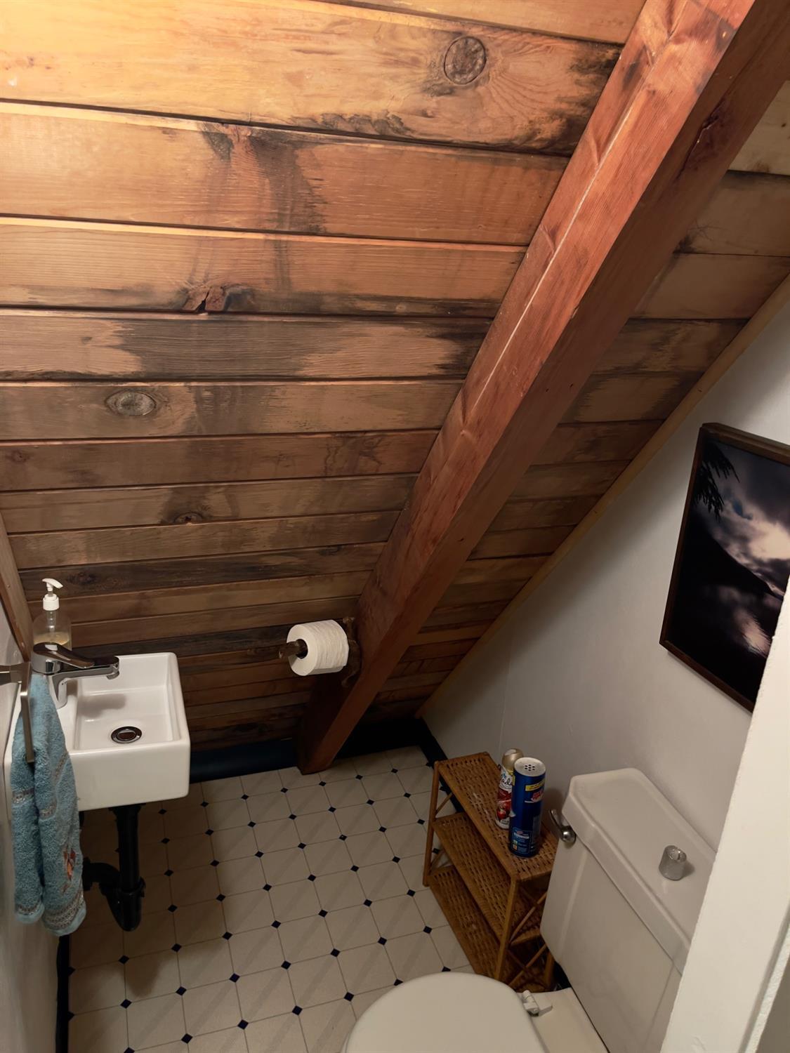 1743 Fiddleneck Road Strawberry Valley, CA 95981 - Photo 10 of 20 a bathroom with a toilet sink and mirror